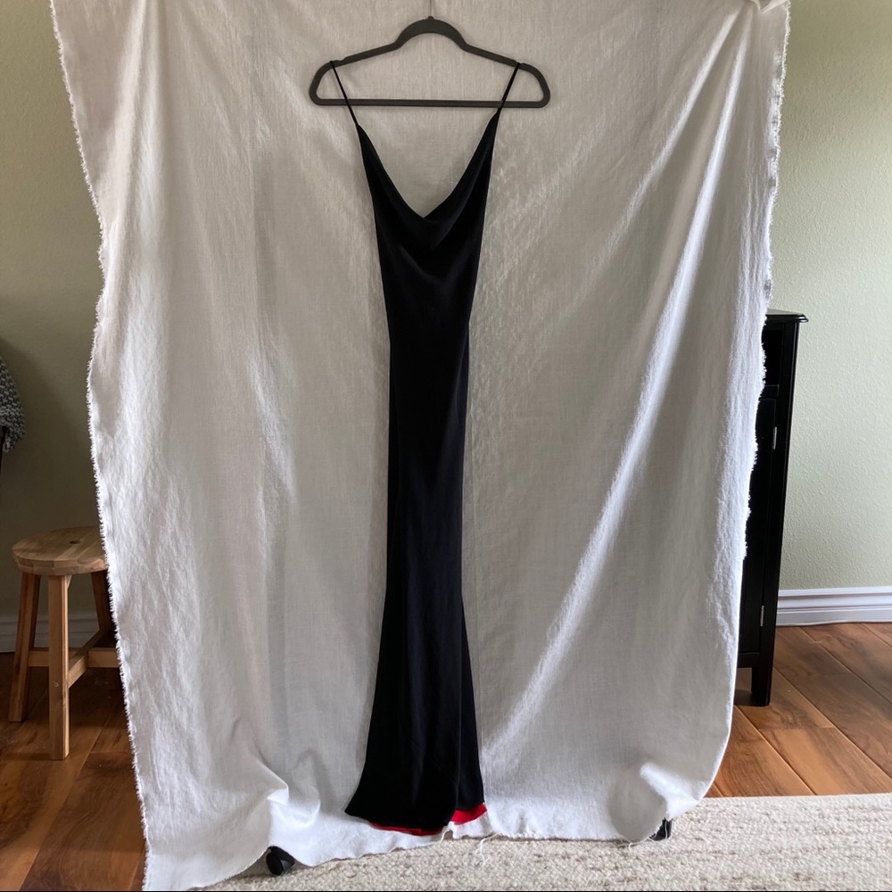 Long Paige woman black /red spaghetti strap dress